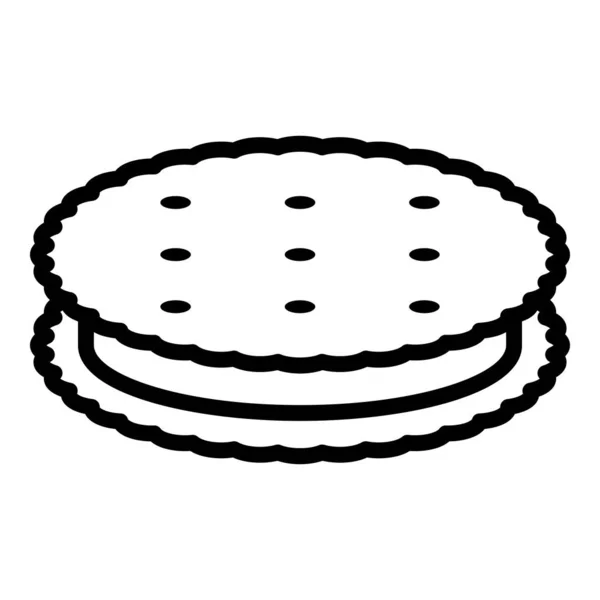 Nieuw cookie icoon, outline stijl — Stockvector