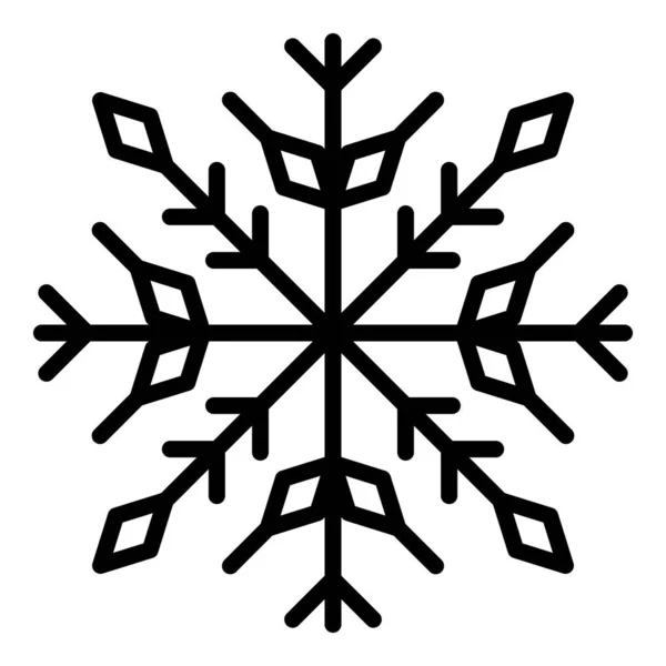 クリスマスの雪の結晶アイコン、アウトラインスタイル — ストックベクタ