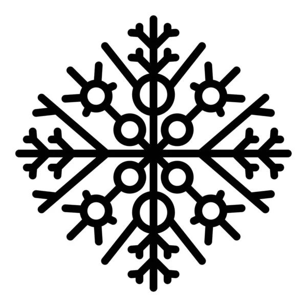 Dezember Schneeflocke Symbol, Umriss Stil — Stockvektor