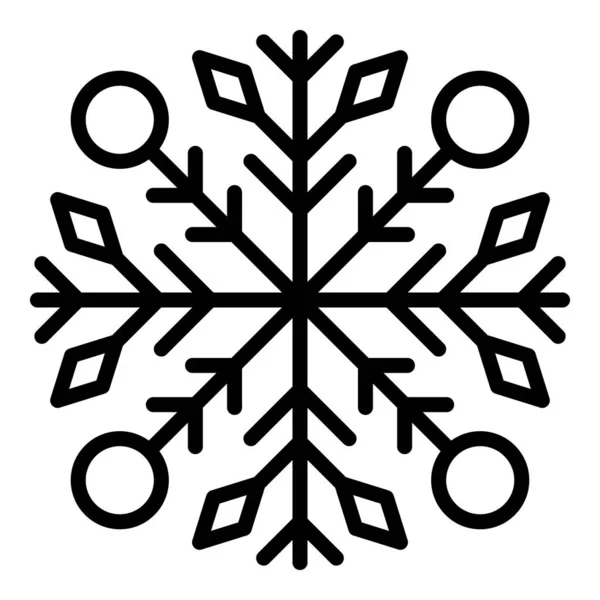 Novoroční ikona sněhové vločky, styl osnovy — Stockový vektor
