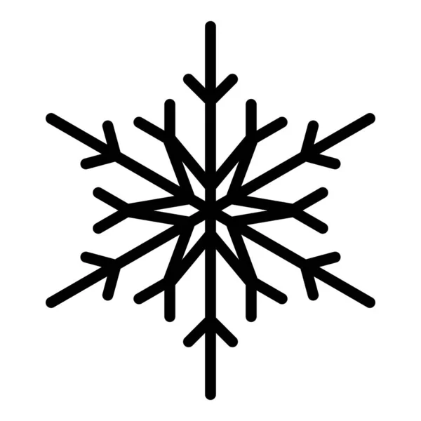 Gefrorene Schneeflocke Symbol, Umriss Stil — Stockvektor