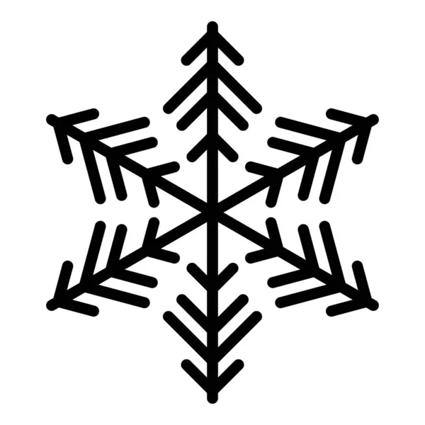 Star snowflake icon, outline style — Stock Vector