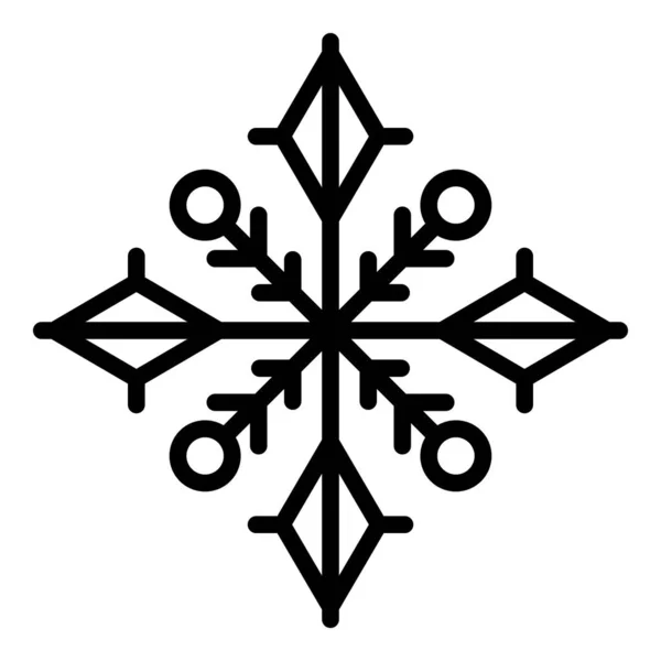 Icono de copo de nieve de diseño, estilo de contorno — Vector de stock