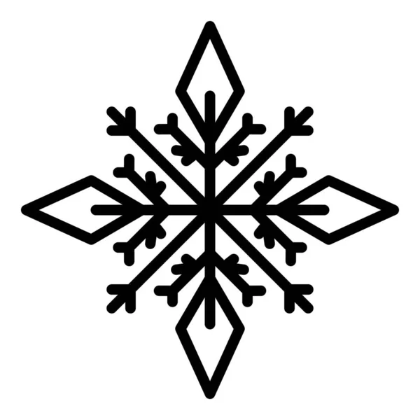 Dekorativní ikona sněhové vločky, styl osnovy — Stockový vektor