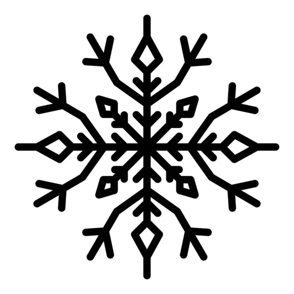 Icône de flocon de neige linéaire, style contour — Image vectorielle