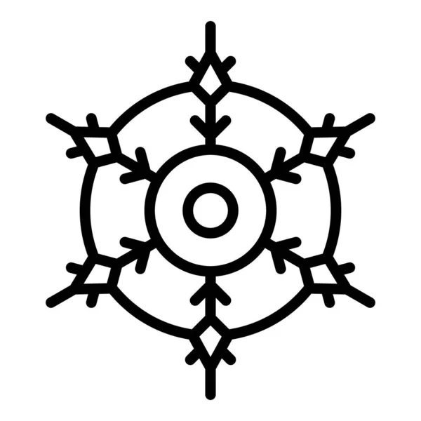Art snowflake icon, outline style — Stock Vector