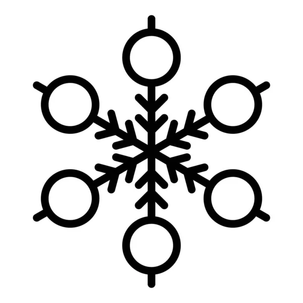 Decoration snowflake icon, outline style — ストックベクタ