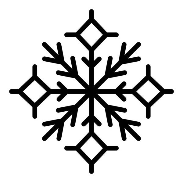 Snowflake element icon, outline style — ストックベクタ