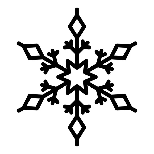 Icona a forma di fiocco di neve, stile contorno — Vettoriale Stock