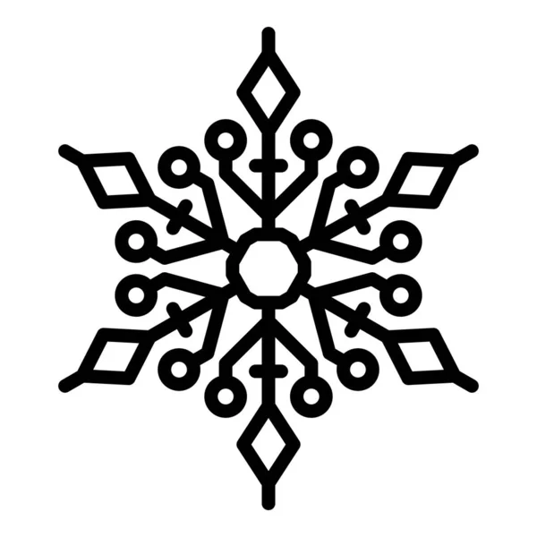 Schneeflocken-Monogramm-Symbol, Umrissstil — Stockvektor