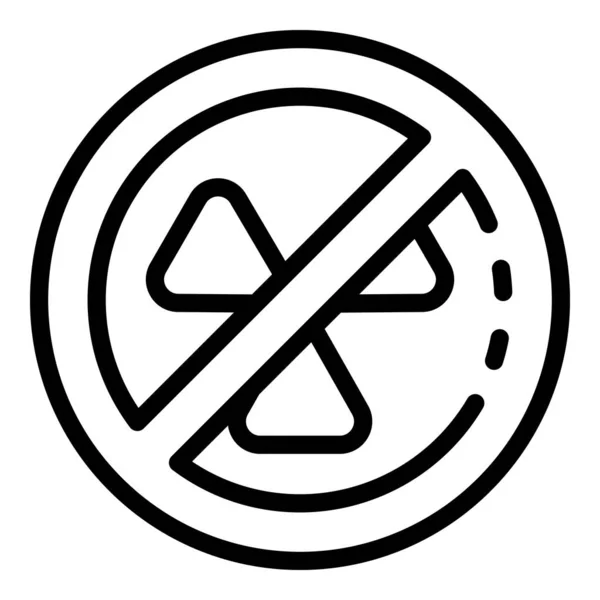 No radiation icon, outline style — 스톡 벡터