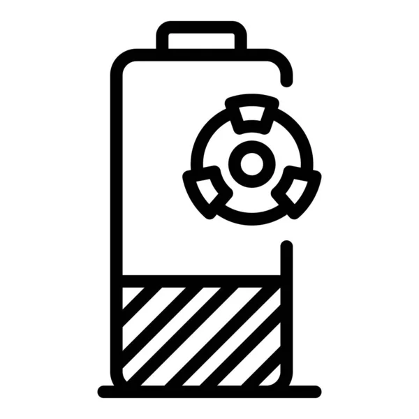 Hazard battery icon, outline style — Stock Vector