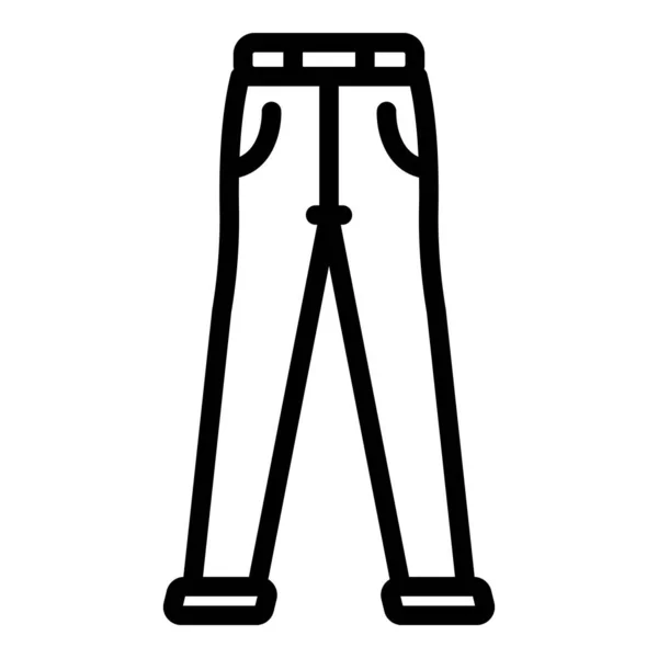 Slim jeans icon, outline style — 스톡 벡터