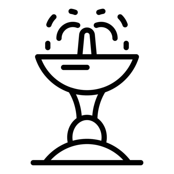 Ikone des öffentlichen Brunnens, Umrissstil — Stockvektor