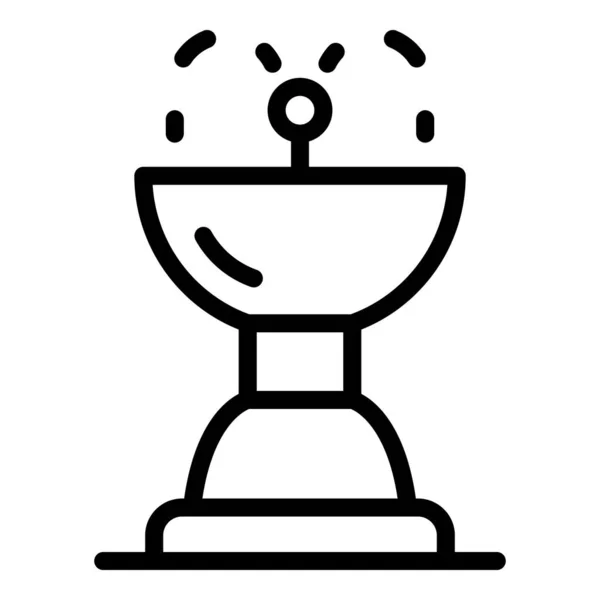 Vattenfontän ikon, kontur stil — Stock vektor
