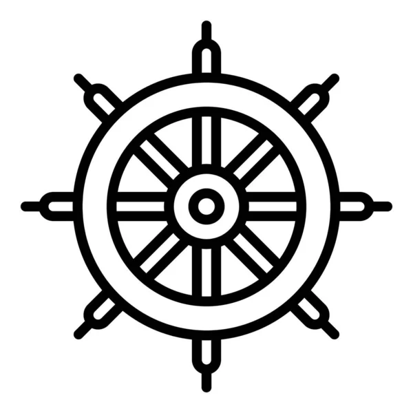 Ikona venkovského vodního mlýna, obrys — Stockový vektor