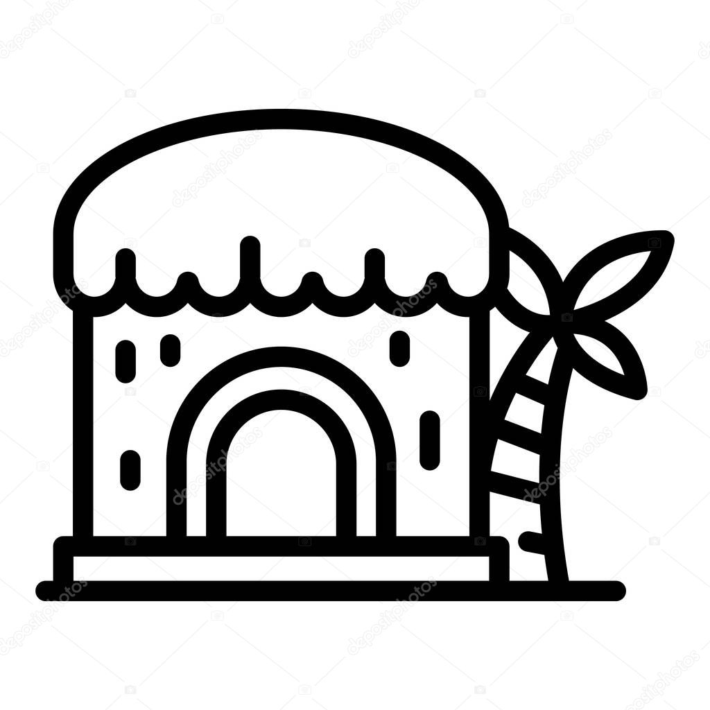 Easter Island house icon, outline style