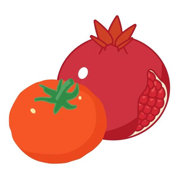Icône alimentaire rouge, style isométrique — Image vectorielle