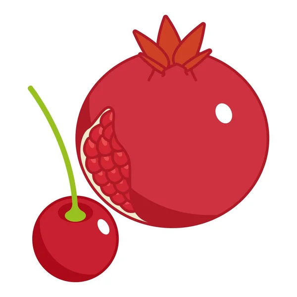 Icono de fruta roja, estilo isométrico — Vector de stock