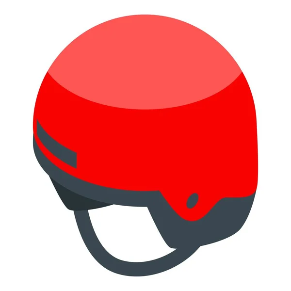 Icono del casco de esquí rojo, estilo isométrico — Vector de stock