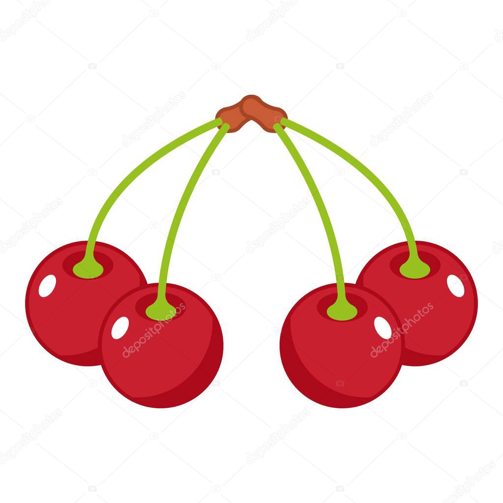 Red cherry icon, isometric style
