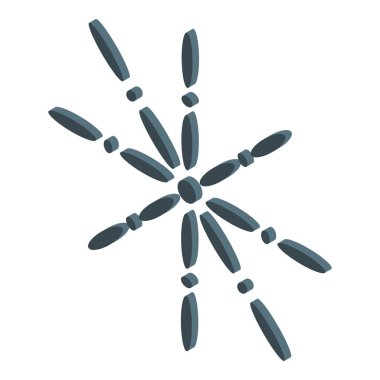 Modern radyasyon simgesi, izometrik biçim