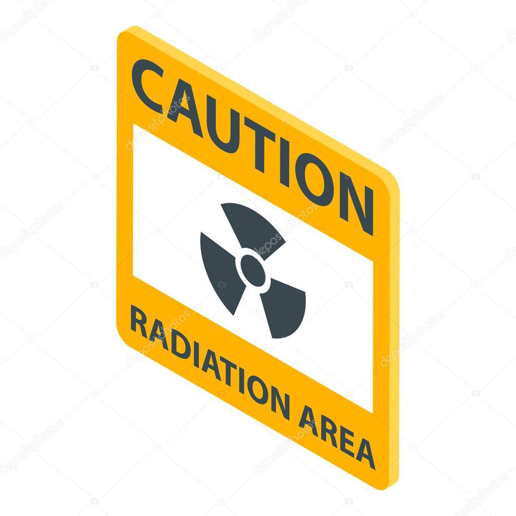 Radiation area icon, isometric style