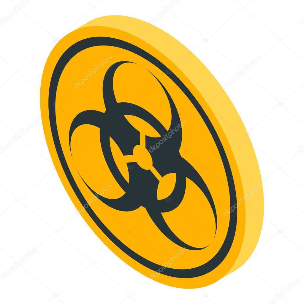 Circle radiation sign icon, isometric style
