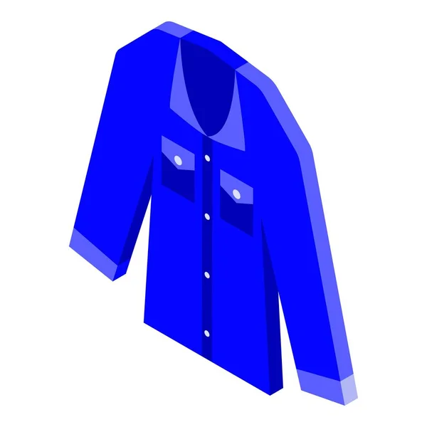 Icona della camicia jeans tascabile, stile isometrico — Vettoriale Stock
