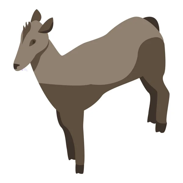 Icono de ciervo hembra animal, estilo isométrico — Vector de stock