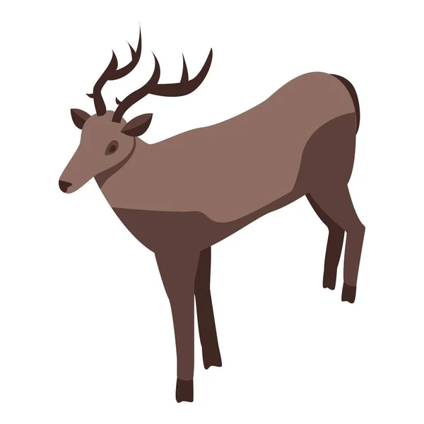 森林鹿のアイコン、等方式 — ストックベクタ