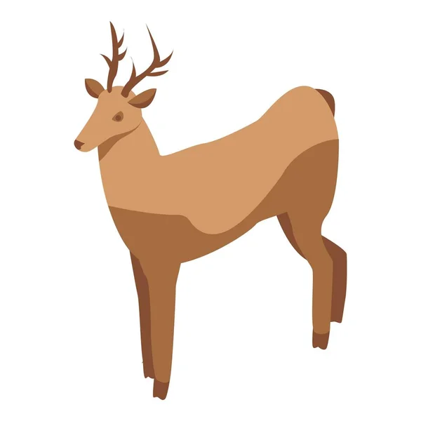 野生の鹿のアイコン、アイソメトリックスタイル — ストックベクタ