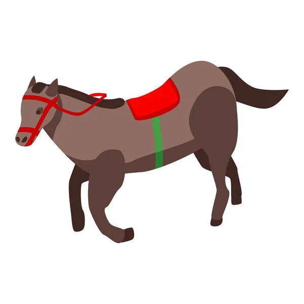 Icône cheval sport, style isométrique — Image vectorielle