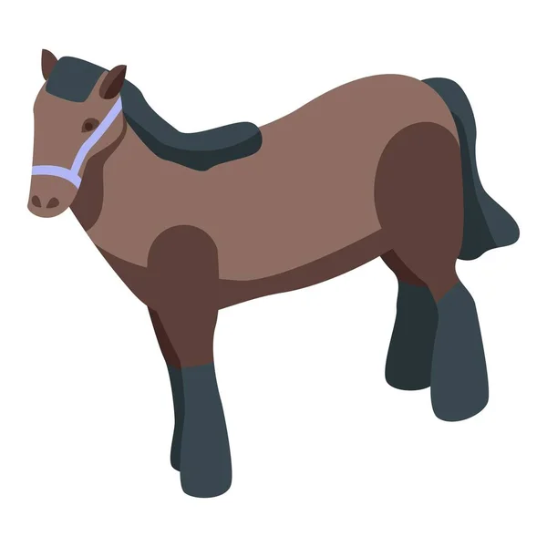 Jockey horse icon, isometric style — Stock Vector