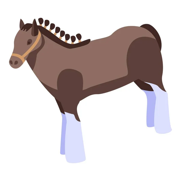 Icono de caballo de moda, estilo isométrico — Vector de stock