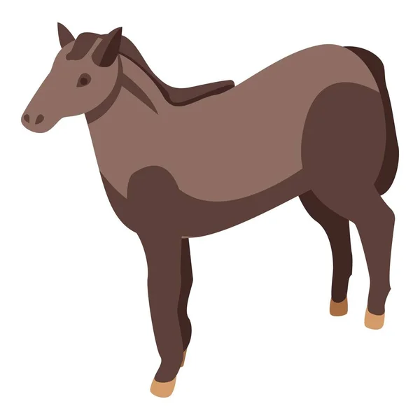 Удача кінь значок, ізометричний стиль — стоковий вектор