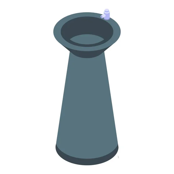 Black drinking fountain icon, isometric style — 스톡 벡터