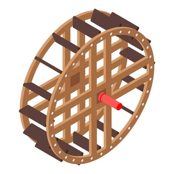 Town water mill icon, isometric style — 스톡 벡터
