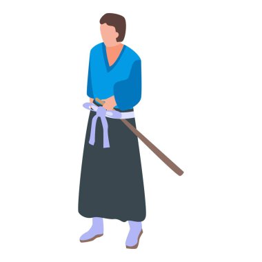 Samuray adam simgesi, izometrik stil