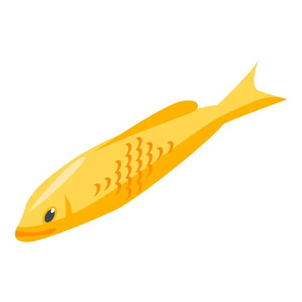 Ícone de carpa koi amarelo, estilo isométrico — Vetor de Stock