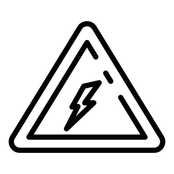 Electric attention triangle icon, outline style — 스톡 벡터