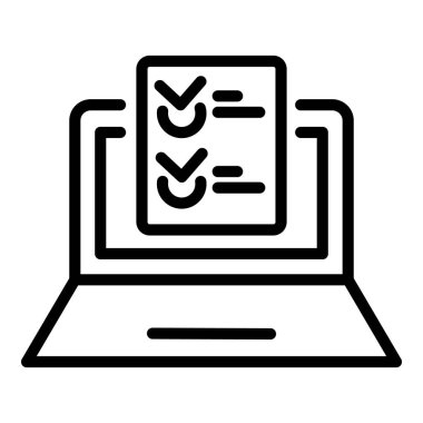 Laptop sınav simgesi, özet biçimi