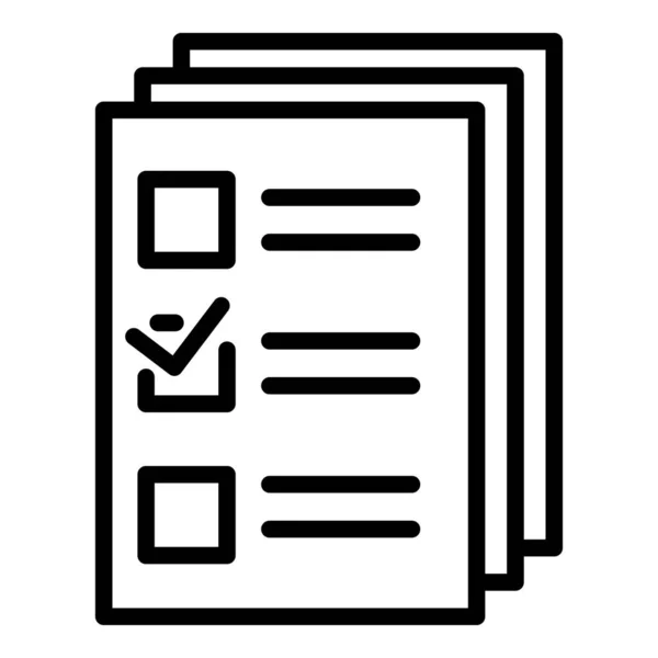 Lista de verificación de papel icono, estilo de esquema — Vector de stock