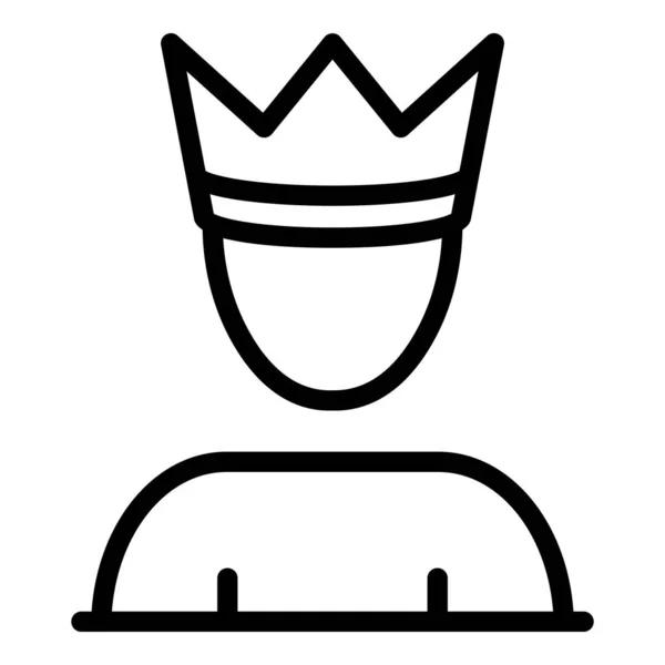 Man with crown icon, outline style — Stock Vector