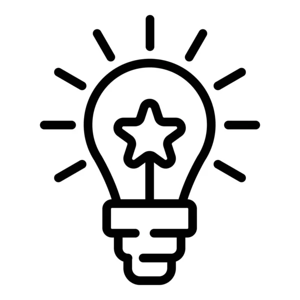Idée icône ampoule, style contour — Image vectorielle