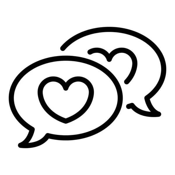 Love chat icon, outline style — Stock Vector