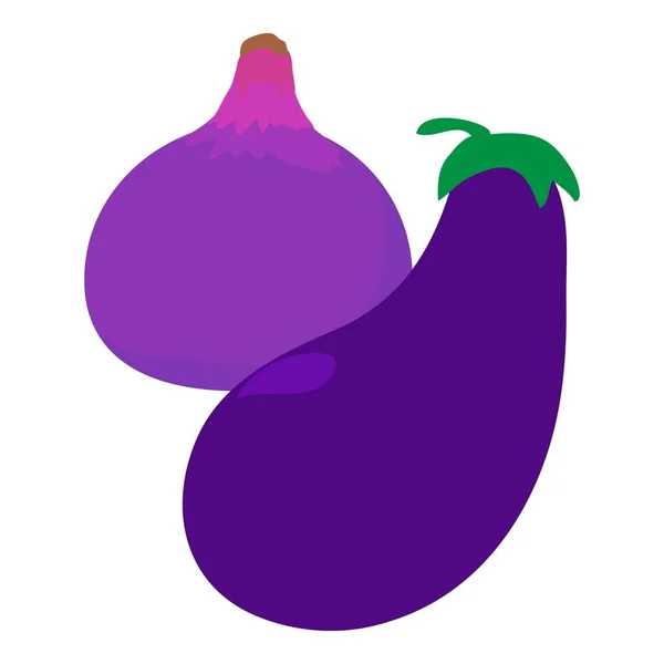 Фиолетовый значок еды, изометрический стиль — стоковый вектор