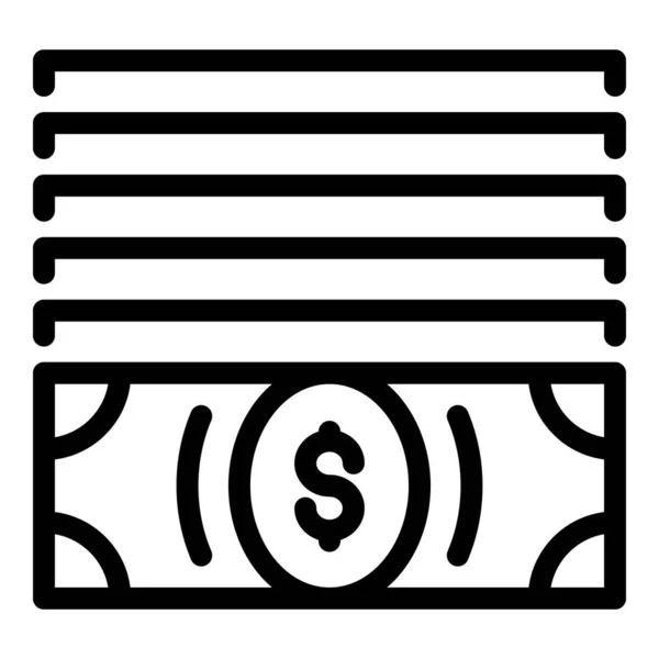 Ikona pieniądza gotówkowego, styl konturu — Wektor stockowy