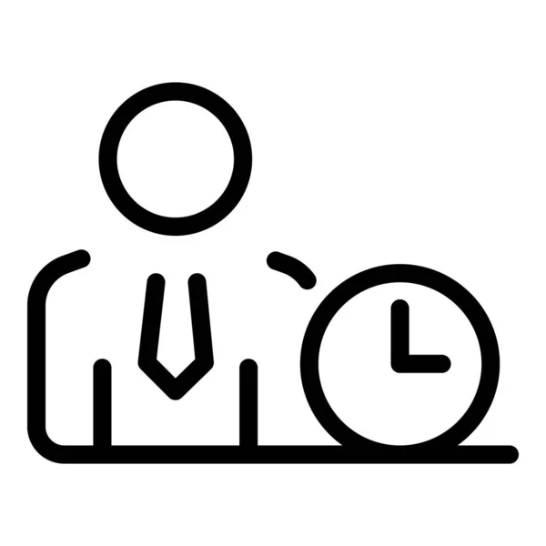 Kantoorwerktijdpictogram, contourstijl — Stockvector