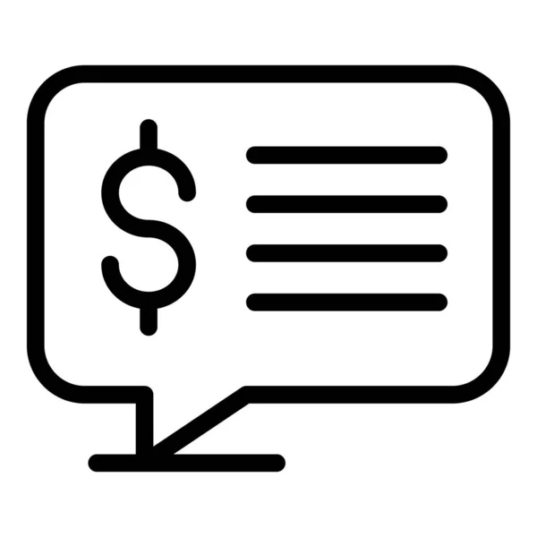 Dollar chat icon, outline style — Stock Vector